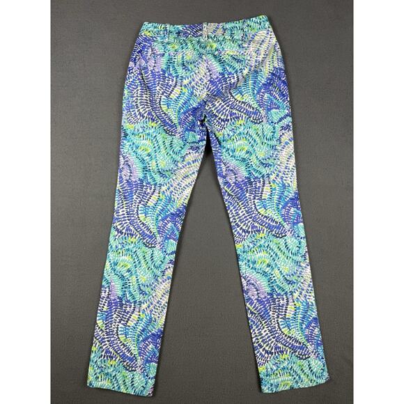 NWT Lilly Pulitzer Shanna Stretch Crop Pants Fantasea Size 00 purple green - Picture 7 of 8